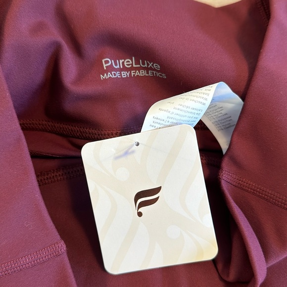 NWT- Fabletics PureLuxe High-Waisted Pocket 7/8 Leggings -MERLOT (24” Inseam) - Picture 6 of 12